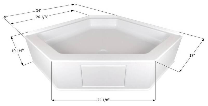 Icon Shower Pan, Neo Angle, 26-1/8