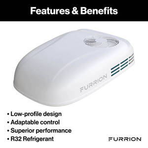 Furrion Chill HE Low-Profile RV Rooftop Air Conditioner with Heat Pump (R32) - 13.5K, White  • FACR13LPSA2-PS-AM
