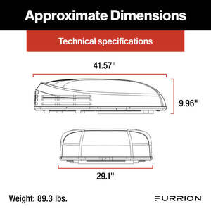 Furrion Chill HE Low-Profile RV Rooftop Air Conditioner with Heat Pump (R32) - 15K, Black • FACR15LPSA2-BL-AM