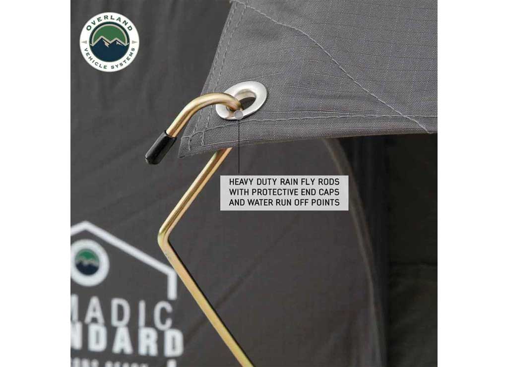 Overland Vehicle Systems HD Nomadic 3 Extended Soft Shell Roof Top Tent, Grey Body & Green Rainfly  • 18339936