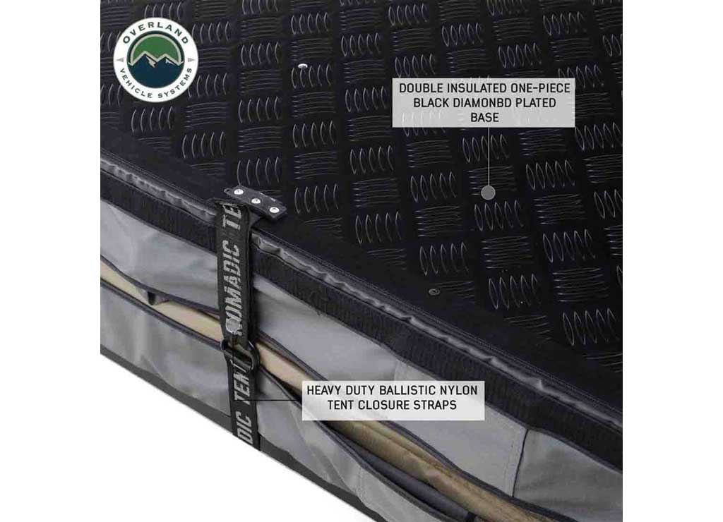 Overland Vehicle Systems HD Nomadic 3 Extended Soft Shell Roof Top Tent, Grey Body & Green Rainfly  • 18339936