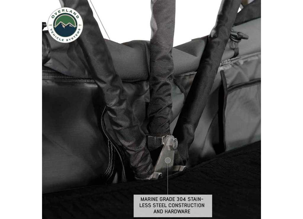 Overland Vehicle Systems HD Nomadic 3 Extended Soft Shell Roof Top Tent, Grey Body & Green Rainfly  • 18339936