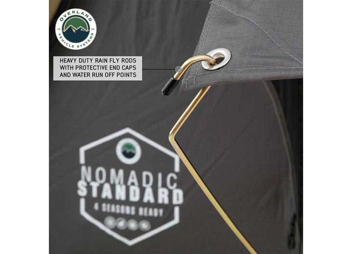 Overland Vehicle Systems HD Nomadic 2 Standard Soft Shell Roof Top Tent, Grey Body & Green Rainfly  • 18429936