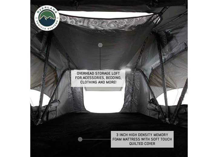 Overland Vehicle Systems HD Nomadic 2 Standard Soft Shell Roof Top Tent, Grey Body & Green Rainfly  • 18429936