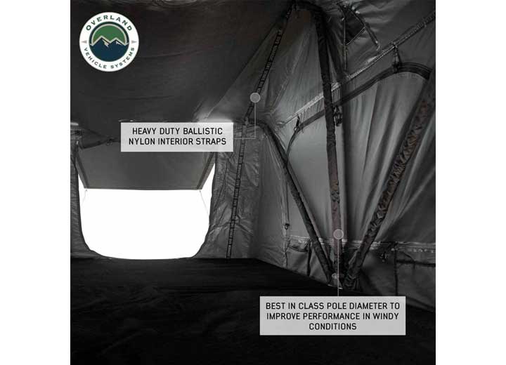 Overland Vehicle Systems HD Nomadic 2 Standard Soft Shell Roof Top Tent, Grey Body & Green Rainfly  • 18429936