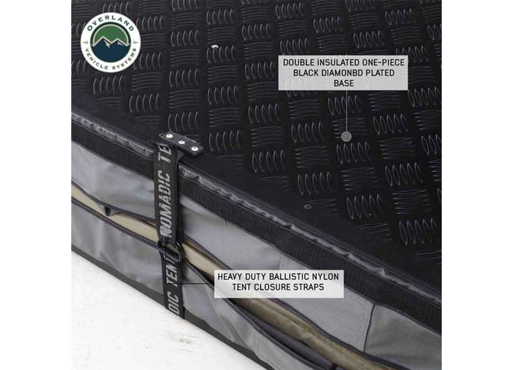 Overland Vehicle Systems HD Nomadic 2 Standard Soft Shell Roof Top Tent, Grey Body & Green Rainfly  • 18429936