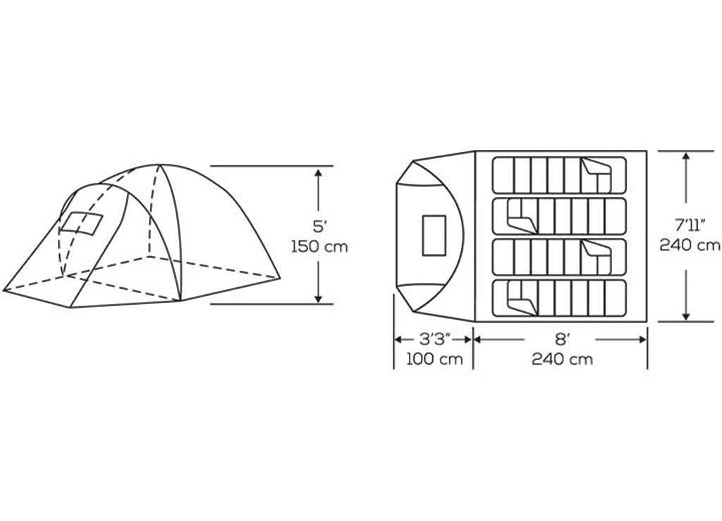 Kuma Outdoor Gear Tekarra 4-Person Tent • 484-KM-TETK-GO-4