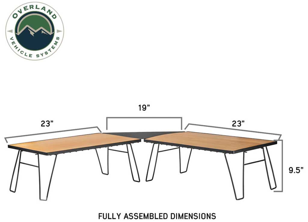 Overland Vehicle Systems Kick It Collapsible Camp Table - Wood Base & Storage Bag  • 30100030