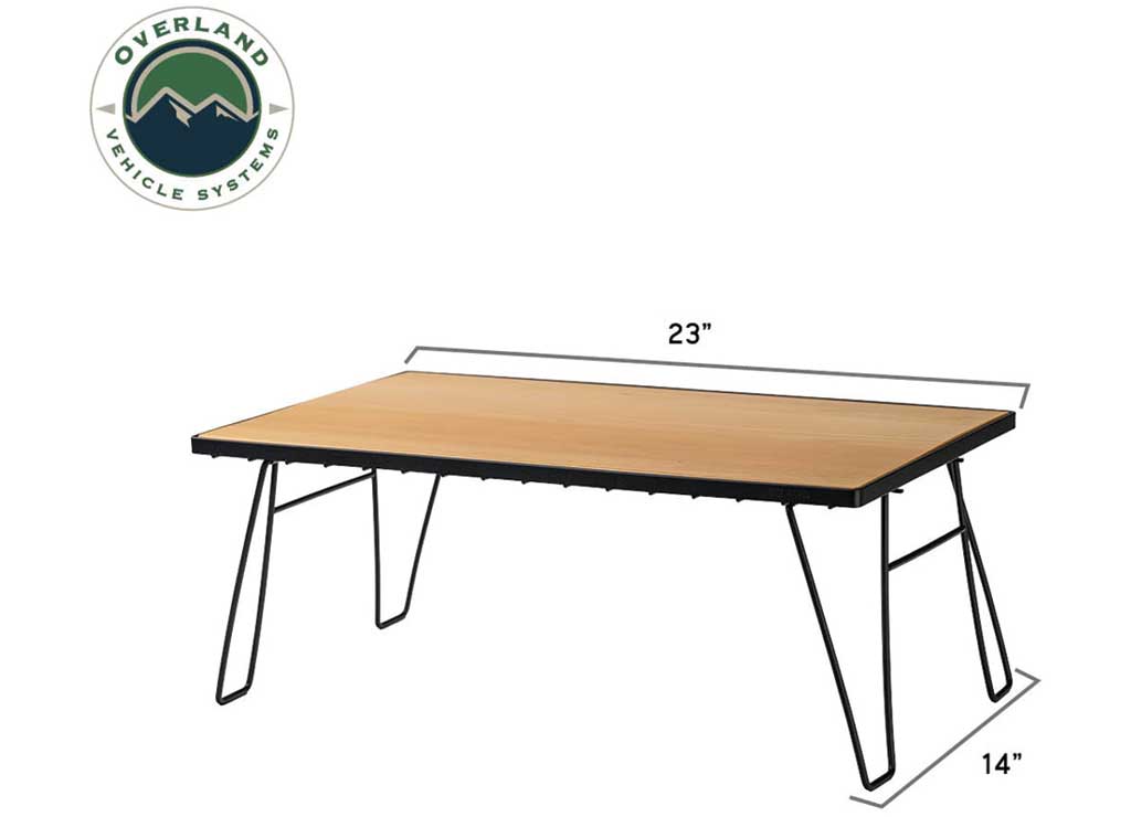 Overland Vehicle Systems Kick It Collapsible Camp Table - Wood Base & Storage Bag  • 30100030