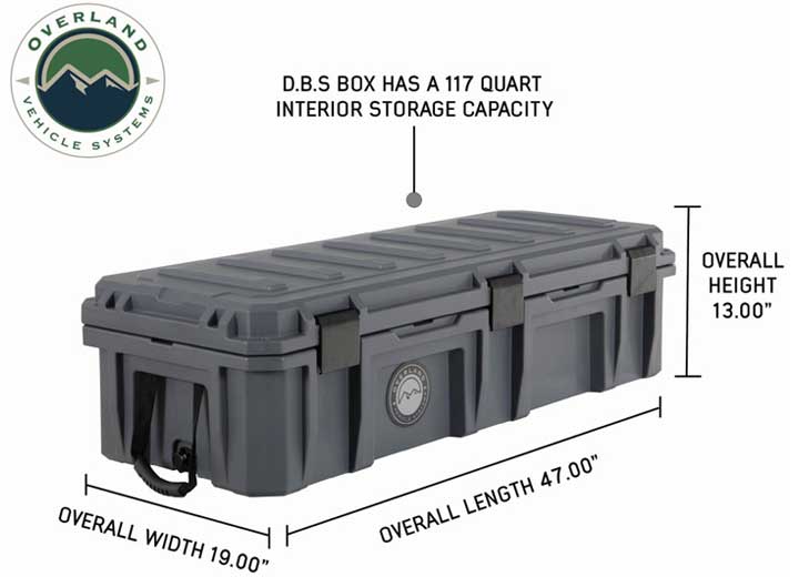 Overland Vehicle Systems D.B.S. - Dark Grey 117 QT Dry Box With Drain and Bottle Opener  • 40100021