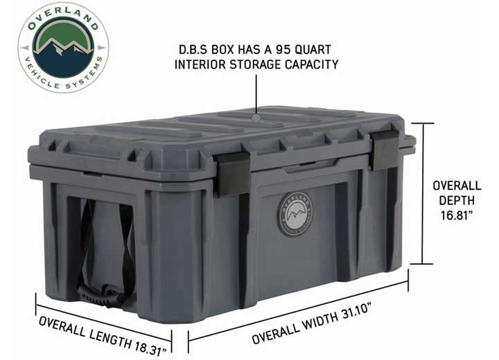 Overland Vehicle Systems D.B.S. - Dark Grey 95 QT Dry Box With Drain and Bottle Opener  • 40100011
