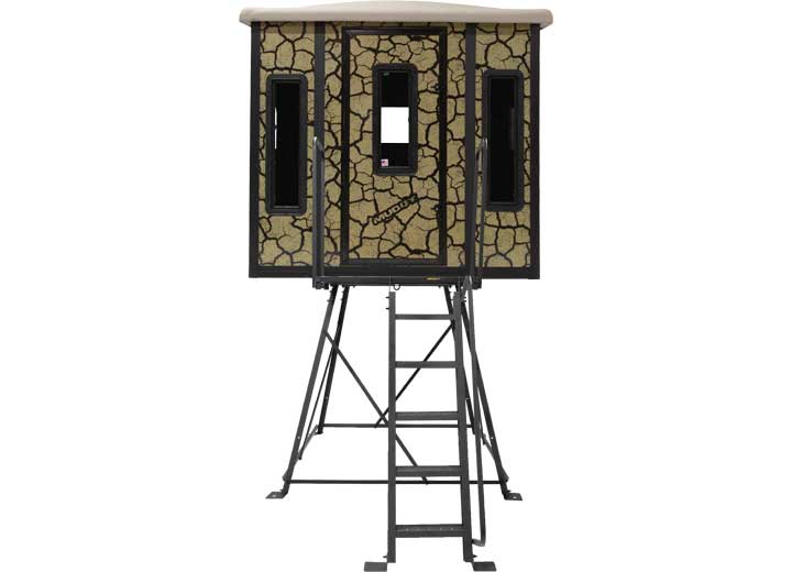 Muddy Penthouse Steel Box Blind w/ Elite 5' Tower, Cracked Mud Camo  • MUD-BBBST7000-5C