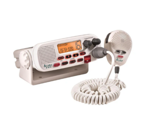 Cobra Fixed Mount VHF Marine Radio w/ NOAA Weather Channels, White  • MR F45-D