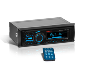 BOSS Marine Boat Stereo – Single Din, Bluetooth, AM/FM Radio Receiver, Wireless Remote Control  • MR1308UABK