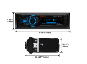 BOSS Marine Boat Stereo – Single Din, Bluetooth, AM/FM Radio Receiver, Wireless Remote Control  • MR1308UABK