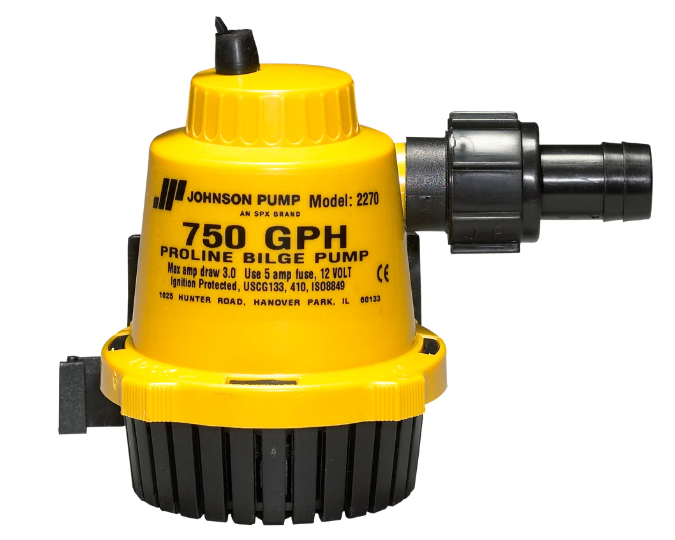 Johnson Pump Proline 12 V 750 GPH Electric Impeller Submersible Bilge Pump  • 22702