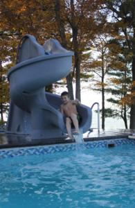 Global Pool Products Tsunami Pool Slide - Grey  • GPPSTS-GREY