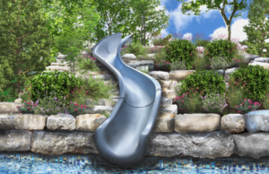 Global Pool Products RT15 Pool Slide, Grey - Right Turn  • GPPSRT15-GREY-R