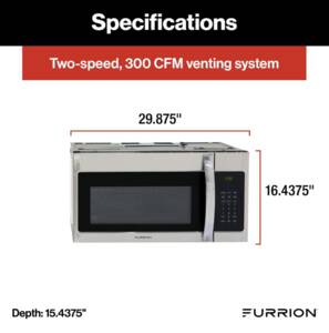 Furrion Over-The-Range Convection RV Microwave Oven - 1.5 cu. ft., Stainless Steel  • 2022007898