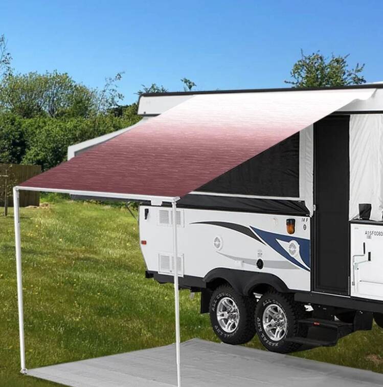 Carefree 19'W x 8'Ext. Burgundy Shale Fade One-Piece Replacement Vinyl Fabric for RV Patio Awnings • JU196A00