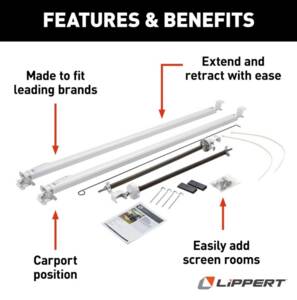 Lippert Solera 1000 Series Universal RV Awning Arms & Hardware Kit - 68