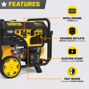Champion 9200W Electric Start Generator with CO Shield • 201494