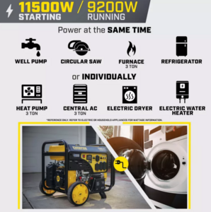 Champion 9200W Electric Start Generator with CO Shield • 201494
