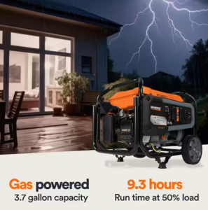 Generac GP3600 4500/3600-Watt Gasoline Powered Recoil Start Portable Generator with COSense • 7721