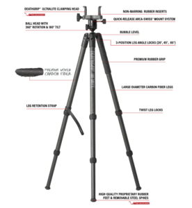 Bog DeathGrip Infinite Tripod- Carbon Fiber • 1163389