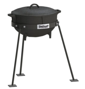 Bayou Classic 10 Gallon Cast Iron Jambalaya Kettle with Lid and Stand  • CI7010