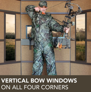Texas Hunter Products 5' x 7' Wrangler Camo Hunting Blind with Combo Bow/Rifle Windows & Ground Legs • G7 COMBO-XL G