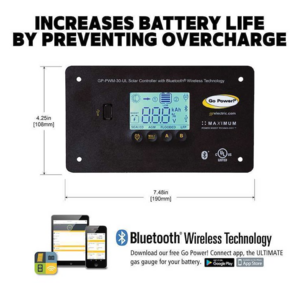 Go Power 30-Amp Dual Bank Bluetooth Enabled Digital Solar Controller • 82756