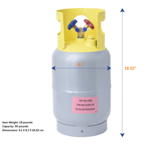 Flame King 30 lb Refrigerant Recovery Cylinder Tank with SCG Y-Valve • YSN301R