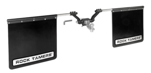 Rock Tamers Mudflap System, Matte Black w/ SS Trim Plates for 2.5
