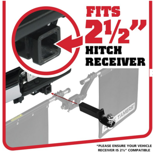 Rock Tamers Mudflap System, Matte Black w/ SS Trim Plates for 2.5