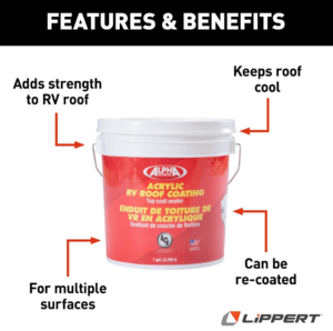 Alpha Systems Acrylic RV Roof Coating White, 1 Gallon • 862401