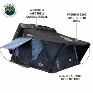 Overland Vehicle Systems XD Everest Cantilever Aluminum Hard Shell Roof Top Tent, Blue Body & Black Rainfly  • 18489902