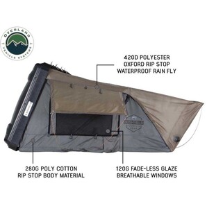 Overland Vehicle Systems HD Bushveld II Cantilever Hard Shell Roof Top Tent Grey Body & Tan Rainfly  • 18189901
