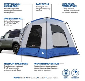 Napier Sportz SUV 5-Person Tent, 9'x9', Blue and Grey  • 82000