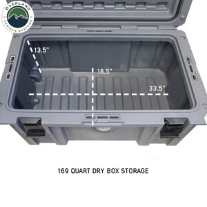 Overland Vehicle Systems D.B.S. - Dark Grey 169 QT Dry Box with Wheels, Drain, and Bottle Opener  • 40100031