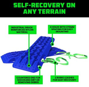 Rhino USA Recovery Traction Boards, Pair, Blue  • RG-TB42X13-BLU