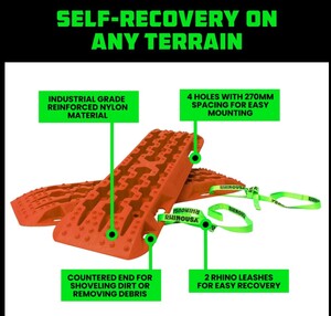 Rhino USA Recovery Traction Boards, Pair, Orange  • RG-TB42X13-ORG