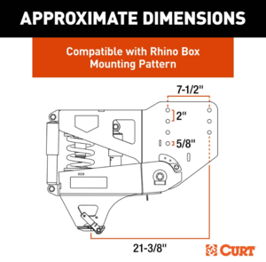 Curt Helux Coil-Spring Gooseneck Pin Box 3200lb Pin Weight 20,000lb Capacity  • 2024044576