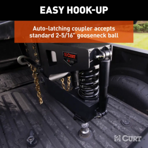 Curt Helux Coil-Spring Gooseneck Pin Box 3200lb Pin Weight 20,000lb Capacity  • 2024044576